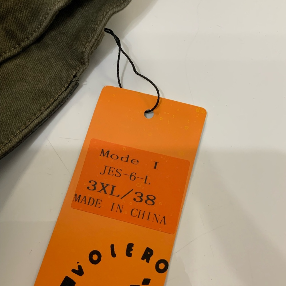 NWT VOLERO Sz 38 Army Green Motorcycle Riding Pants Moto Jeans Cargo Pockets - Picture 11 of 11